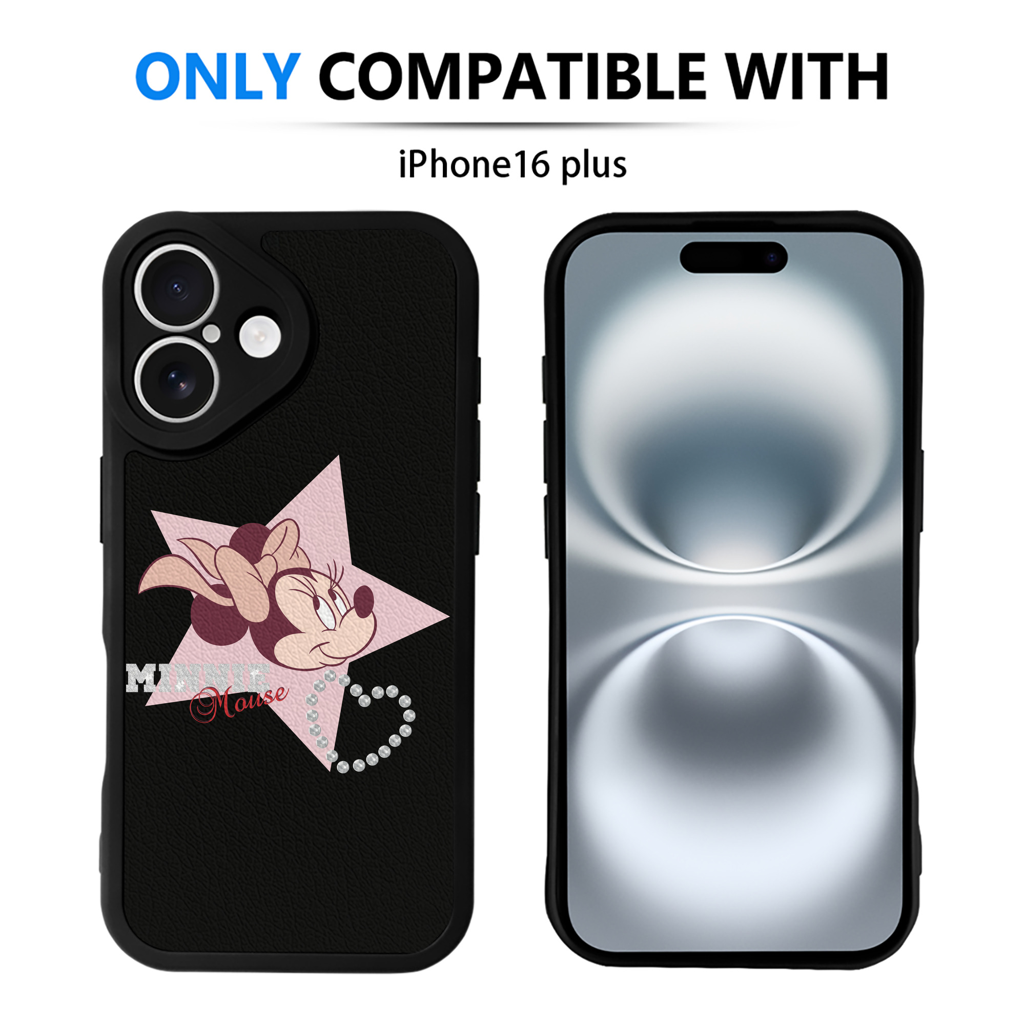 （画像用） ミッキーマウス Mickey Mouse 【iPhone 16シリーズ対応】シリコンスマホケース（レザー調） 材質：シリコン